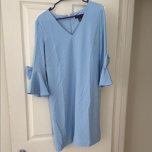 Jessica Howard Light Blue V-Neck Bell Sleeve Tunic